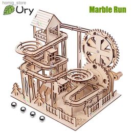 Puzzles 3D Puzzle en bois 3D Castle Castle Track DIY Science physique Maze Ball Model Kit Assemblage Toy pour les adolescents Adult Birthday Office Gift Y240415