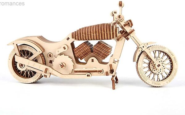 Puzzles 3D Puzzle en bois 3D pour moto, Kit de bricolage, projet de moto mécanique en bois, jouet Puzzle 3D 240314