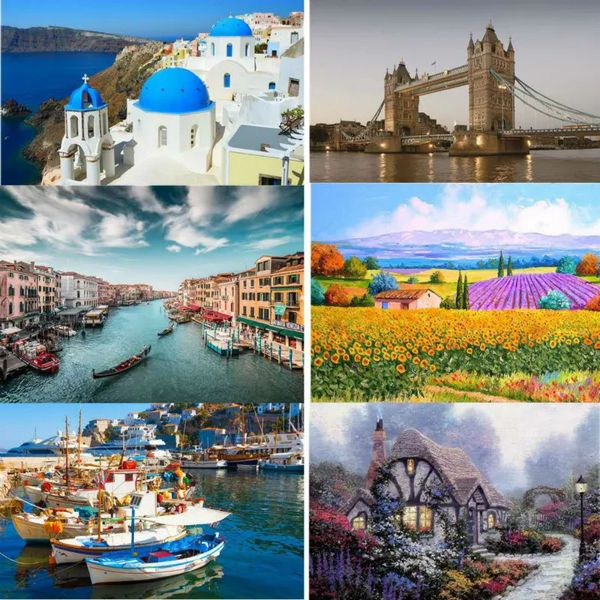 Rompecabezas 3D 500 PCS Creative Jigsaw Varios paisajes de ensamblaje Picture Anti Stress Toys para niños Juegos S Regalo de Navidad 231219