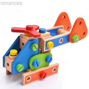 3D-puzzels 70-delige Montessori Baby houten modelbouwsteensets Moercombinatiespeelgoed DIY-moermontage Houten schroefspeelgoed voor kinderen Cadeau 240314