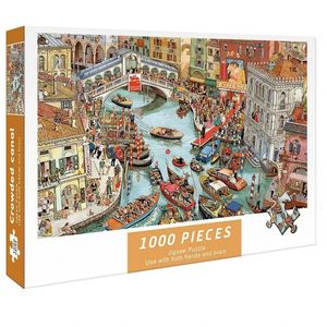 3D Puzzles 75 50cm Adult 1000 Pieces Jigsaw Puzzle Crowded Canal Beautiful Landscape Paintings Stress Reducing Toys Christmas Gifts 231202