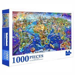 Puzzles 3D 7550cm adulte 1000 pièces Puzzle Puzzle Monde Landmark Beau paysage peintures stress réduisant les toys cadeaux de Noël 231219