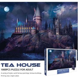 3D-puzzels 1000 stukjes puzzel voor volwassenen Magic Academy Kerstcadeau Hoge moeilijkheidsgraad Decompressie Meisje Educatief speelgoed Verjaardagscadeau 231219