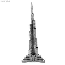 Puzzles 3D Burj Khalifa Tower 3D Metal Puzzle Model Kits DIY Laser Cut Puzzles Jigsaw Toy for Children Y240415