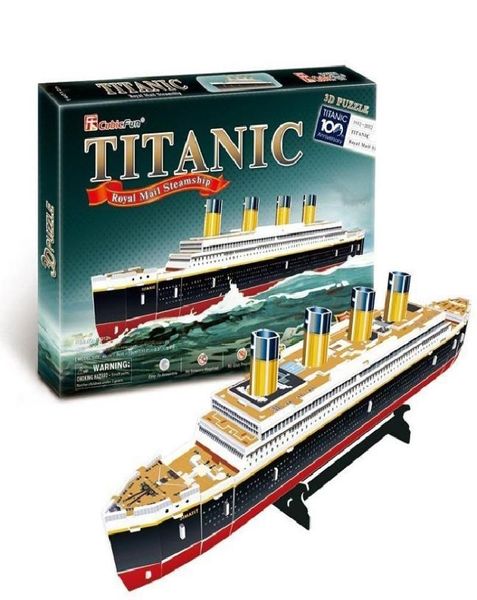 Rompecabezas 3D Niños Adultos Puzzles para adultos Educación de aprendizaje Teaser de cerebro ensamble Toy Titanic Ship Model Games Jigsaw Y2004138381345