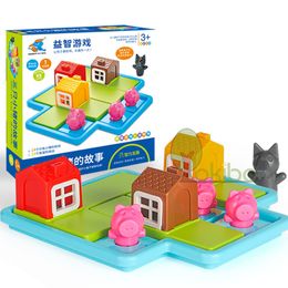 Puzzles 3D Enfants Smart Hide Seek Jeux de Société Trois Petits Cochons 48 Défi avec Solution Jeu IQ Formation Jouets Pour Enfants Pensant 230627
