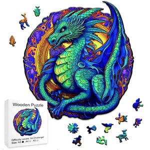 Puzzle 3D Puzzle en bois de dragon coloré pour les amateurs de puzzle Unique Stress Soulage des cadeaux pour décoration à domicile et jeux à domicile 240419