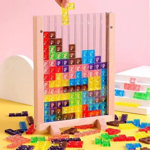 Puzzles 3D Puzzle coloré en bois Tangram Math jouets jeu enfants préscolaire Magination jouet éducatif intellectuel pour les enfants 231212