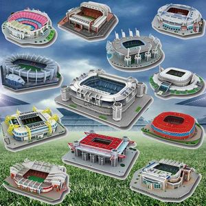 3D-puzzels Creatief DIY 3D-papierpuzzel Voetbalveldstadion Gemonteerd model Educatief speelgoed Architectuurpuzzel voor kinderen Fans GeschenkenL231223