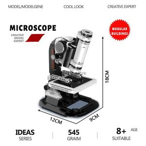 Puzzles 3D Science créative Mini Microscope bloc de construction technique assembler modèle briques Science jouets éducatifs pour enfants cadeaux de noël L231223