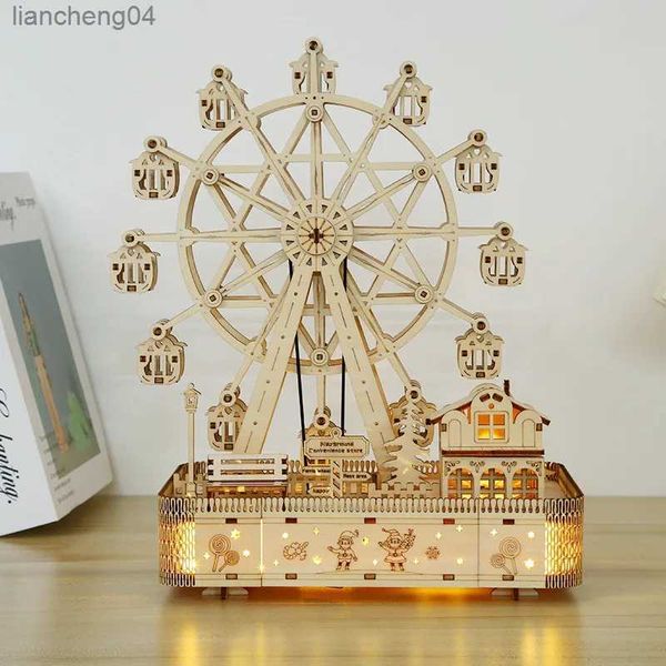 3D Puzzles Transfrontalier nouvelle musique grande roue 3D Puzzle tridimensionnel jouets en bois jouets d'assemblage éducatifs bricolage jouets créatifs