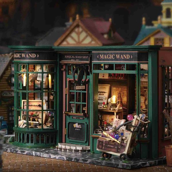Rompecabezas 3d lindobee mágico casa rompecabezas de madera kits de casa de muñecas en miniatura con luces de muebles casas de muñecas juguete para adultos regalos de cumpleaños yq231222