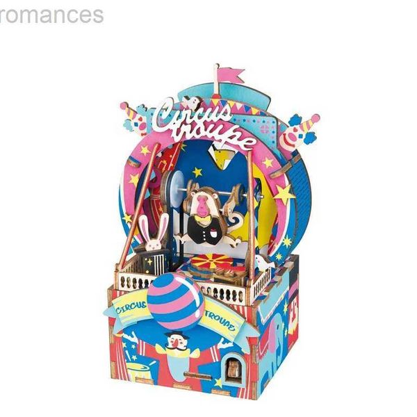 Puzzles 3D Bricolage parc d'attractions 3D jeu de Puzzle en bois assemblage boîte à musique mobile jouet enfants cadeaux d'anniversaire de noël décoration de mariage 240314
