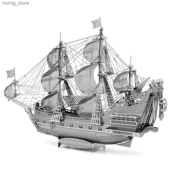 Puzzles 3D DIY 3D METAL MILITAL SHIPN PUBLIP BLACK PEARL May Flower Destroyer Shipt Ship Assemble Modèle Jigsaw Kids Toys Y240415