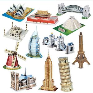 3D Puzzels DIY 3D Puzzel Papier Dimensionaal Model Geassembleerd Brain Teaser Leren Educatieve Spelletjes Speelgoed Kinderen Jigsaw Kids Architectuur 230627