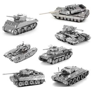 Puzzles 3D DIY MINI 3D MÉDICON MÉTAL Modèle Scorpion Tank Tank Tank Sherman T34 Tank Tiger Tank Component Adult Toy Puzzlel2404