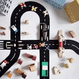 3D Puzzles Diy Track Play Set Puzzle Mat Children Road Building snelweg speelgoed auto verkeer rijbaan flexibele PVC baby speelgoed geschenken 230508