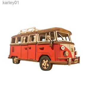 3D Puzzles European Style Camping Car 3d driedimensionale puzzel handgemaakt DIY Creative Toy Assembly Model Educatief speelgoedcadeau YQ23122222