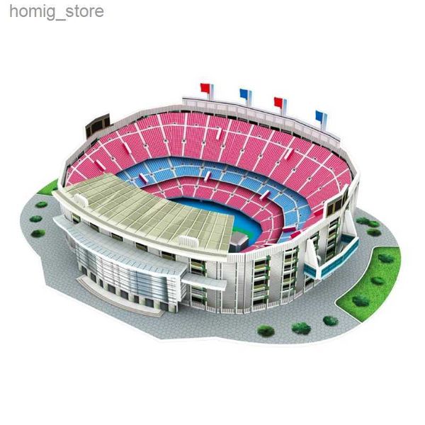 3D Puzzles Feooe Camp Nou Stadium Diy 3d Puzzle Football Field Model Buildium Conjunto de ensamblaje de estadio Y240415