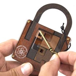 Puzzles 3D Niveau de difficulté élevé IQ Einstein Lock Puzzle Jeu de casse-tête classique en bois pour adultes 230511