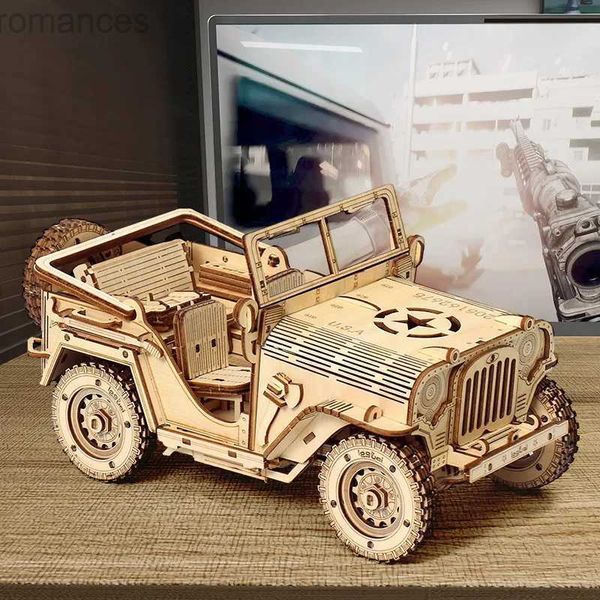 Puzzles 3D de haute qualité, modèle de voiture en bois, jouets Jeep pour enfants et adultes, cadeau d'anniversaire, 240314