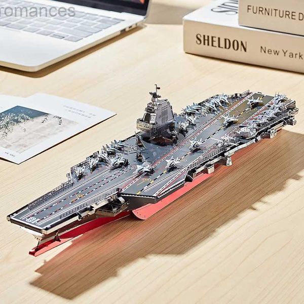 Rompecabezas 3D Star Iron Star 3D Metal Pezzle C62209 Fujian Aircraft Carrier Kits Kits de brillo de plantilla de plantilla para adultos 240314