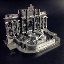 Puzzles 3D Iron Star en acier inoxydable Silver 3D Kit métallique Trevi Fountain Building Assembly Mode