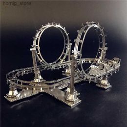 3D Puzzles Ironstar 3D Metal Puzzle Assembly Model Roller Coaster Amusement Facilities Originaliteit Collectie Playground Toys Gift Y240415