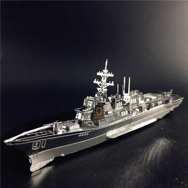 Puzzles 3D Ironstar 3D Metal Puzzle Burke Class Destroyer Type 056 Corvette Warship Model Diy 3D Laser Cut Jigsaw Toy Y240415