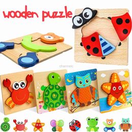 Puzzles 3D Puzzle Enfants Puzzle en bois dessin animé Traffic animal Tangram Wood Puzzle Toys Educational Jigsaw Matching Games Toys for Children Gifts 240419