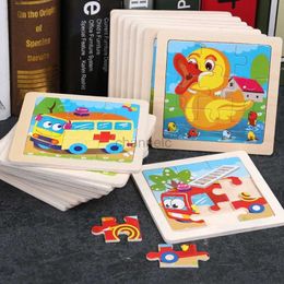 Puzzles 3D Puzle en bois en bois 3D Puzzle de puzzle petite taille de bande dessinée animal tangram puzzle en bois toys éducatifs pour enfants cadeau 240419