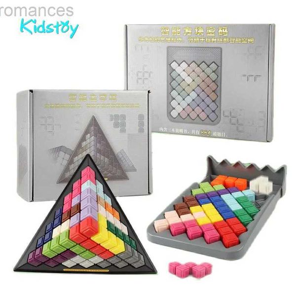 Puzzles 3D Kidstoy Intelligent Wisdom Pyramid Building Block Smart Challenge Jeux de société Enfants Blocs Puzzle Train Jouets Cadeau de Noël 240314