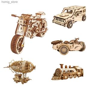 Puzzles 3D types 3D Puzzles en bois Saw Saw pour l'enfant Assemblage des modèles mécaniques bricolage bloque le jouet pour construire des garçons moto