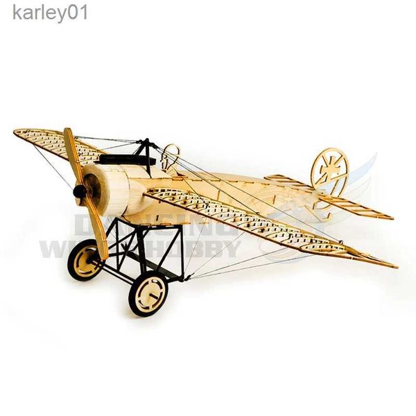 3D Puzzles láser cortado de balsa de bola modelo Fokker-e avión de madera kit de construcción de construcción bricolaje 3D de rompecabezas de madera para el autoensamblaje YQ2312222