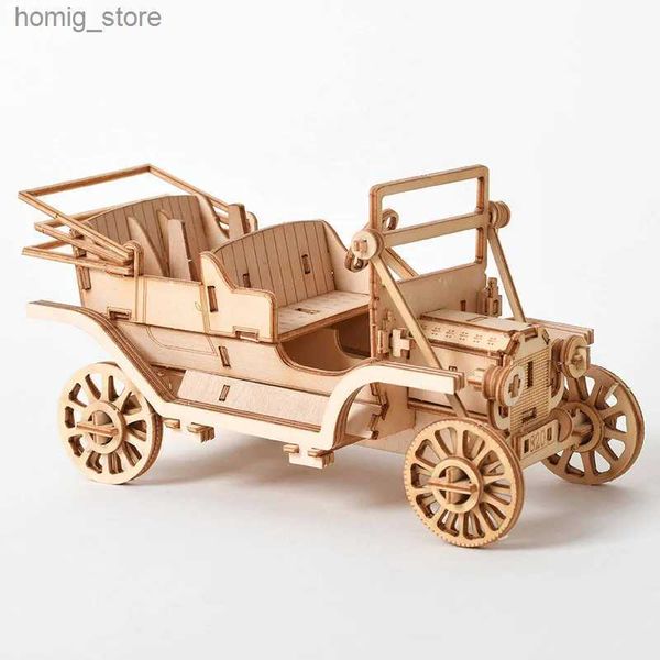 Puzzles 3D Laser Coute DIY Shile Shile Train Airplane Toys 3D Wooden Puzz Toy Modèle Kits de bureau pour enfants