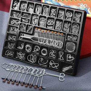 Rompecabezas 3D Luban Lock Juguetes intelectuales educativos IQ Metal Puzzle Brain Teaser Wire Magic Trick Toy Untie Key 230616
