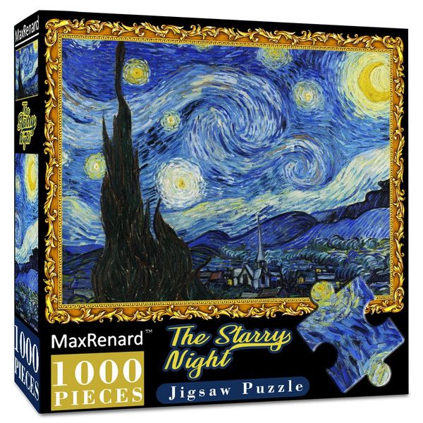 Puzzles 3D Maxrenard 1000 pièces Puzzle de puzzle pour adultes Van Gogh Starry Night Paper de Noël Gift de Noël 231219