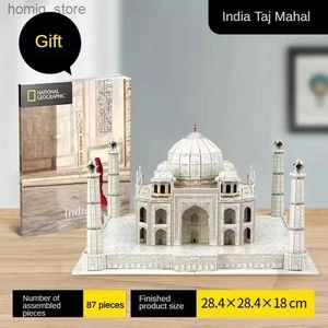 3D Puzzles Maxrenard 3D Stereo Puzzle Paper Diy Assemble Model India Taj Mahal World Constructions Toys For Kids Adult Gift Home Decoration Y240415