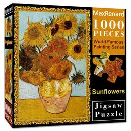 Puzzles 3D Puzzle Maxrenard Puzzle 1000 pièces pour adulte van Gogh Sunflower Environmental Paper Christmas Gift Toy 231219