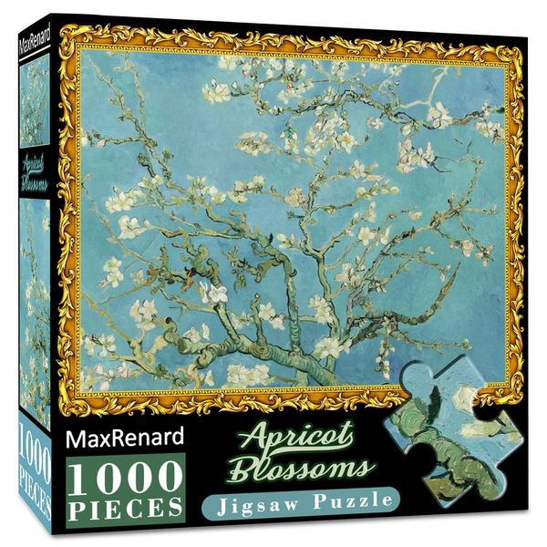 3D Rompecabezas Maxenard Jigsaw Puzzle 1000 Piezas para adultos Van Gogh Almond Blossom Paper Ambientally Fatory Christmas Gift Juguete 231219