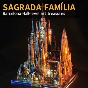 3D Puzzels Microworld 3D Matel Puzzle Sagrada Familia Building Model Kits Laser Cut Assemble Jigs Toys Christmas Gifts For Teen Kid Adult YQ231222