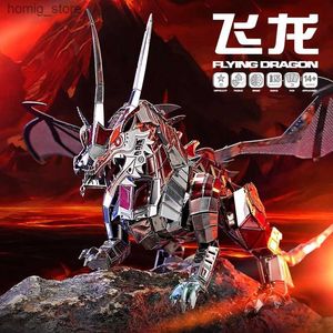 3D Puzzles MicroWorld 3D Metal Puzzle Kits Flying Dragon Laser Assemble DIY Model Building Kits Toys voor volwassenen Verjaardagshuis Decoratie Y240415