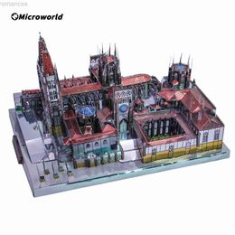 3D Puzzles Microworld-rompecabezas de Metal 3D de España, modelo de construcción de la Catedral de Burgos, kits de ensamblaje, juguetes educativos cortados con láser, regalos para adultos 240314