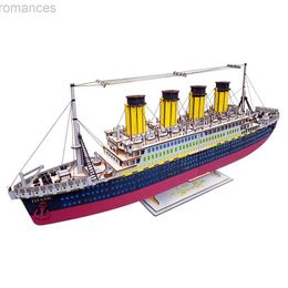 Rompecabezas 3D Kits de construcción de modelos Ciudad Barco Titanic Corte por láser Bloques de madera 3D Modelo educativo Juguetes de construcción Pasatiempos para niños 240314