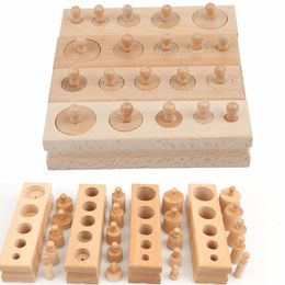 3D Puzzles Montessori Educatief houten speelgoed voor kinderen Cilinderblokken Blokken speelgoed Baby Practice Senses kleuterschool 230407