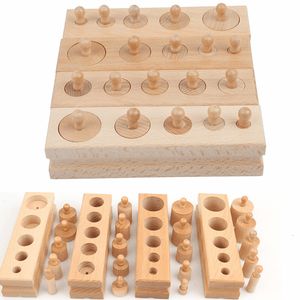 3D Puzzles Montessori Educatief houten speelgoed voor kinderen Cilinderblokken Blokken speelgoed Baby Practice Senses kleuterschool 230407