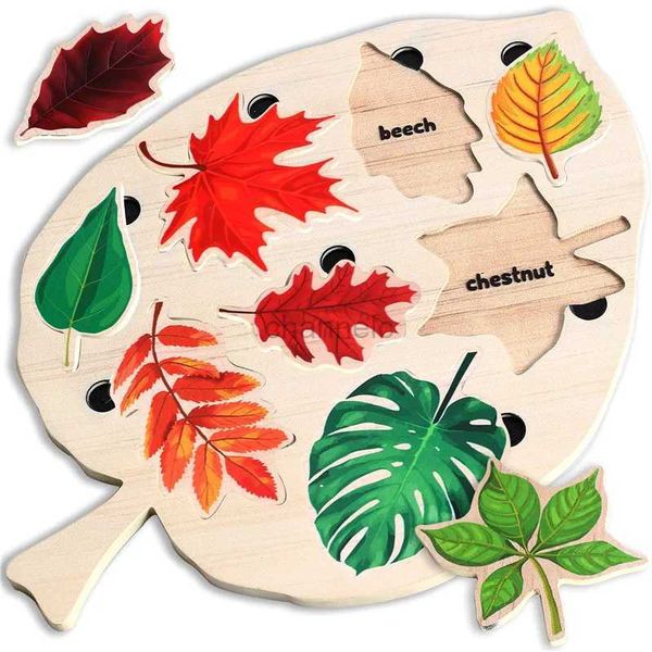 Rompecabezas 3D Montessori Leaf Rompecabezas de juguete Toilen Drawing Board Cognition Juego de pintura educativa para niños Ayuda de enseñanza 240419