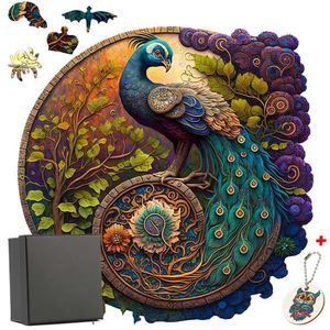 Puzzles 3D Paacock en bois en bois Puzzle Puzzle Puzz éducatif pour adultes Gentures de Noël DIY Crafts Animal Puzzle Puzzle Brain Trainer Games 240419