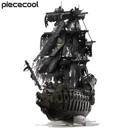 3D Puzzles Picecool 3D Metal Puzzle Flying Dutchman Model Building Kit Pirate Ship Puzzel Tiener Brain Pleed Diy Toys 230329