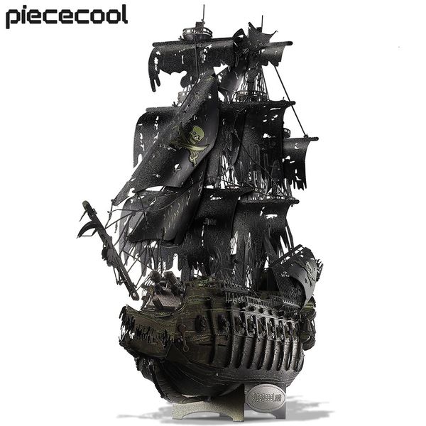 Rompecabezas 3D Picecool 3D Metal Puzzle Flying Dutchman Modelo Kit de construcción Barco Pirata Puzzle Adolescente Brain Teasing DIY Juguetes 230329